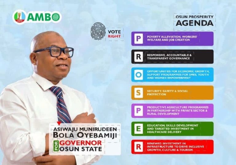 Osun 2026: Jobs, Infrastructure, Reform Core Of Oyebamiji’s Agenda